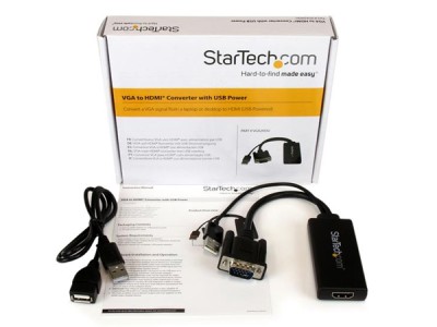 StarTech VGA2HDU VGA to HDMI 1080p Converter with USB Audio & Power