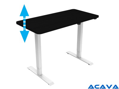Acava EDF21SS 1200 x 800 Electric Height Adjustable Sit-Stand Desk - Black Top with Silver Frame