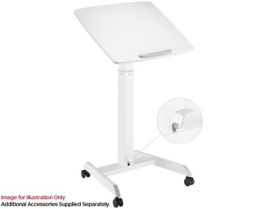 Acava GSL07W Gas Spring Height Adjustable Sit-Stand Laptop Table / Lectern with Tilt Top - White