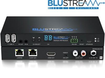 BluStream IP200UHD-RX IP Multicast UHD Video Receiver over 1GB Network - Up to 100m