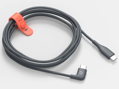 Bouncepad BP/TBX/CAB/207 2m Right-Angled USB-C to USB-C Cable - Black