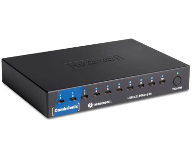 Cambrionix ThunderSync3-C10 Thunderbolt™ 3 USB 3.2 Charge & Sync - 10 Port - 3Amp