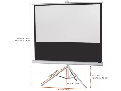 Celexon Tripod Economy 16:9 Ratio 158 x 89cm Portable Tripod Projector Screen - 1090267 - White