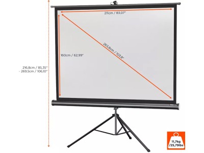 Celexon Tripod Economy 4:3 Ratio 211 x 160cm Portable Tripod Projector Screen - 1090020 - Black