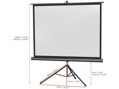 Celexon Tripod Economy 4:3 Ratio 133 x 100cm Portable Tripod Projector Screen - 1090257 - Black