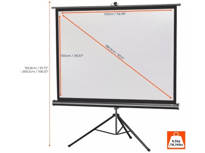 Celexon Tripod Economy 4:3 Ratio 133 x 100cm Portable Tripod Projector Screen - 1090257 - Black