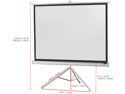 Celexon Tripod Economy 4:3 Ratio 133 x 100cm Portable Tripod Projector Screen - 1090263 - White