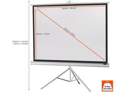 Celexon Tripod Economy 4:3 Ratio 244 x 183cm Portable Tripod Projector Screen - 1090275 - White