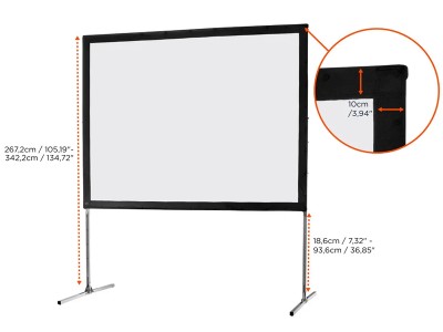 Celexon Mobile Expert 4:3 Ratio 304.8 x 228.6cm Folding Frame Screen - 1090326 - Front Projection