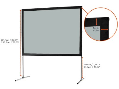 Celexon Mobile Expert 4:3 Ratio 243.8 x 182.9cm Folding Frame Screen - 1090337 - Rear Projection