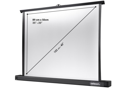 Celexon Table-Top Professional Mini 16:9 Ratio 89 x 50cm Portable Table Pull-Up Projector Screen - 1091344