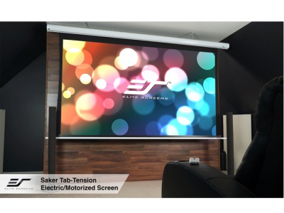 Elite Screens Saker Tab-Tension 16:9 Ratio 186 x 104.6cm Electric Projector Screen - SKT84XHW-E12 - Tab-Tensioned