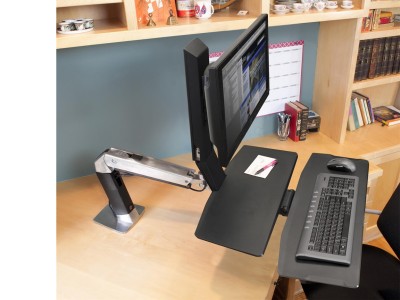 Ergotron 24-317-026 WorkFit-A Single with Worksurface+ Light Duty Sit-Stand Workstation