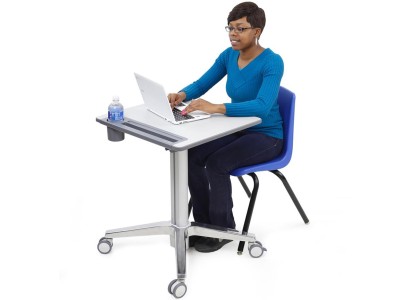 Ergotron 24-547-003 LearnFit™ Short Sit-Stand Mobile Student Desk - Grey