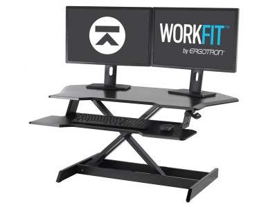 Ergotron 33-468-921 WorkFit Corner Sit-Stand Desktop Workstation - Black