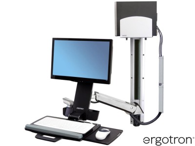 Ergotron 45-271-026 StyleView® Combo System with Medium CPU Holder - Silver / Black