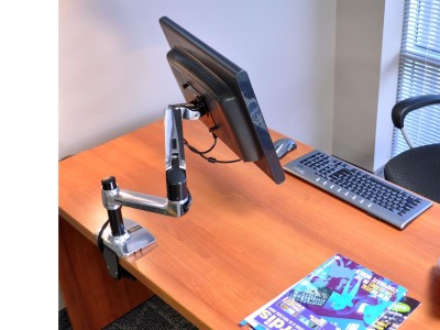 Ergotron 45-295-026 LX Desk Mount LCD Arm Tall Pole - Silver - for Screens up to 32" and below 11.3kg