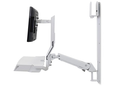 Ergotron 45-595-216 StyleView® Combo System with Worksurface, Monitor Pan & Medium CPU Holder - White