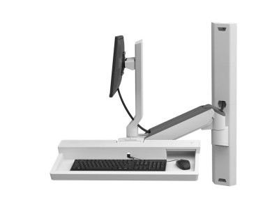 Ergotron 45-618-251 CareFit™ Combo System Monitor & Keyboard Workstation with Shelf - White - for Screens up to 27" and below 10kg
