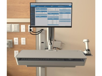 Ergotron 45-619-251 CareFit™ Combo System Monitor & Keyboard Workstation with Worksurface - White - for Screens up to 27" and below 10kg
