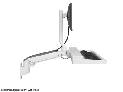 Ergotron 45-621-251 CareFit™ Combo Arm Monitor & Keyboard Workstation with Shelf - White - for Screens up to 27" and below 10kg