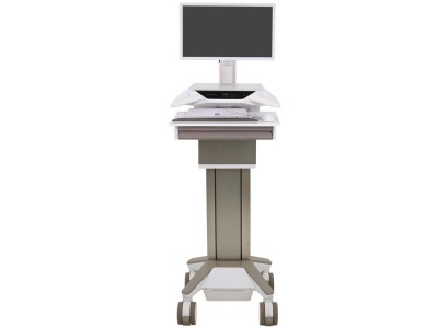 Ergotron C52-2211-3 CareFit™ Pro LiFe-Powered Electric Lift LCD Medical Cart with 1x1 Drawer - White