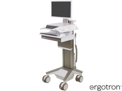 Ergotron C52-2211-3 CareFit™ Pro LiFe-Powered Electric Lift LCD Medical Cart with 1x1 Drawer - White