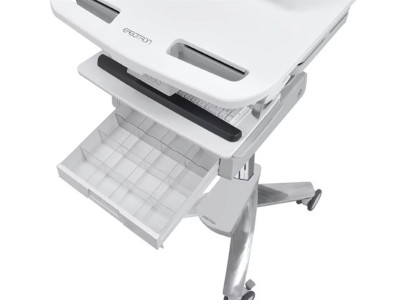 Ergotron SV43-1310-0 StyleView® 43 LCD Pivot Cart with 1x1 Drawer - White