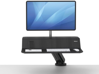 Fellowes 8081501 Lotus™ RT Single LCD Arm Sit-Stand Workstation - Black