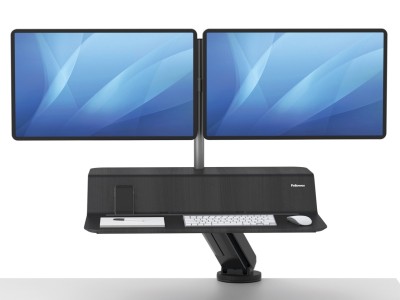 Fellowes 8081601 Lotus™ RT Dual LCD Arm Sit-Stand Workstation - Black