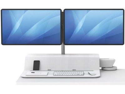 Fellowes 8081801 Lotus™ RT Dual LCD Arm Sit-Stand Workstation - White