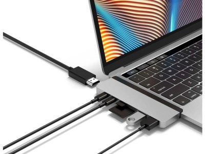 HYPER HD28C DUO 7-in-2 USB-C Hub for USB-C MacBook Pro & MacBook Air - Silver