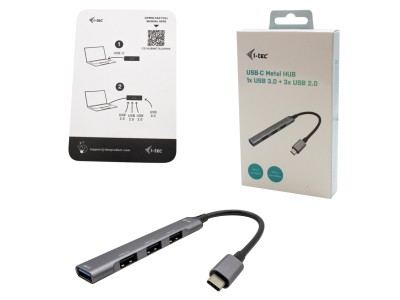 i-tec C31HUBMETALMINI4 USB-C to 1x USB-A 3.0 & 3x USB-A 2.0 Hub - Grey