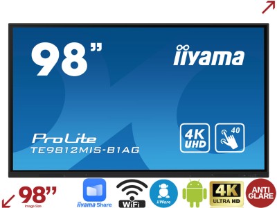 iiyama ProLite TE9812MIS-B1AG 98” 4K iiWare 10.0 Education Interactive Touchscreen