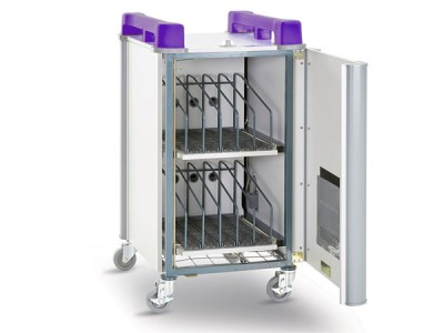 LapCabby LAP10VBL 10V Charging Trolley with 10 Vertical Bays for Laptops & Chromebooks