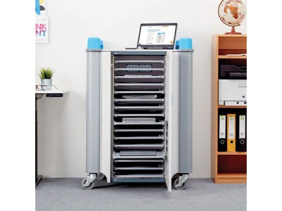LapCabby LAP16HBL 16H Charging Trolley with 16 Horizontal Bays for Laptops & Chromebooks