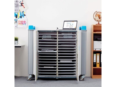 LapCabby LAP32HBL 32H Charging Trolley with 32 Horizontal Bays for Laptops & Chromebooks