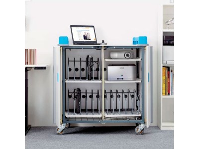 LapCabby LAP15VBL 15V Charging Trolley with 15 Vertical Bays for Laptops & Chromebooks