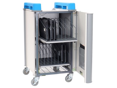 LapCabby LAP16VCBL 16V Compact Charging Trolley with 16 Vertical Bays for Laptops & Chromebooks
