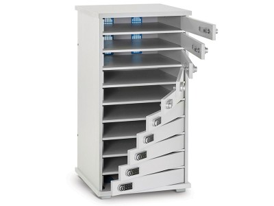 LapCabby Lyte 10 Multi Door Cabinet for 10 Chromebooks, Netbooks or Laptops