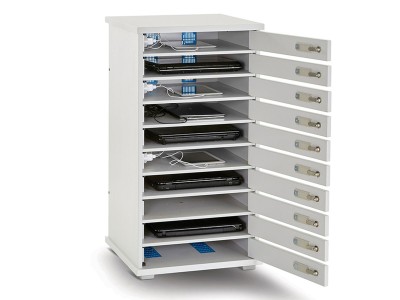 LapCabby Lyte 10 Multi Door Cabinet for 10 Chromebooks, Netbooks or Laptops