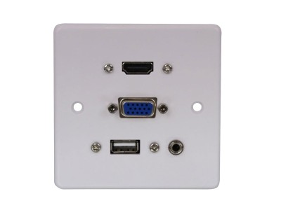 Lindy 60220 Multi AV Faceplate with HDMI, VGA, USB, Audio Connections