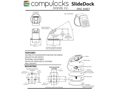 Compulocks 199BSLDDCKB - Security Phone Stand for EMV Readers and Smartphones - Black