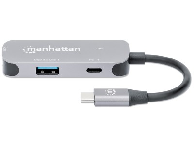 Manhattan 130707 USB-C 3-in-1 Docking Converter - Grey