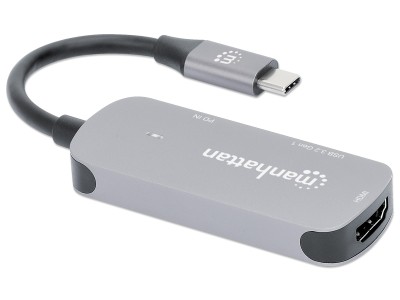 Manhattan 130707 USB-C 3-in-1 Docking Converter - Grey