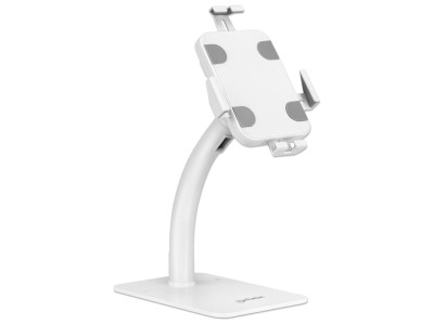 Manhattan 406352 Anti-Theft Desktop Kiosk Stand for 7.9"-11" iPads and Tablets - White