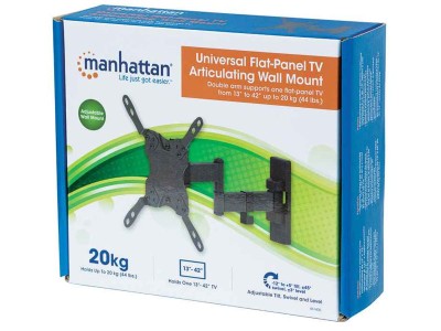 Manhattan 461405 Double Arm Articulating Display Wall Mount with Tilt