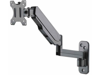 Manhattan 461610 LCD Monitor Wall Mount with Gas-Spring Arm - Black - for 17" - 32" Screens up to 8kg
