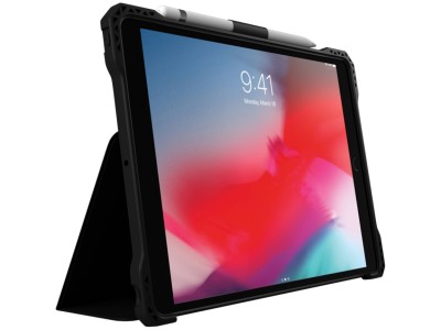 MAX AP-EFX-IP9-BLK Extreme Folio-X2 Case for iPad 10.2" with Wipeable Cover & storage for Apple Pencil / Logitech Crayon - Black