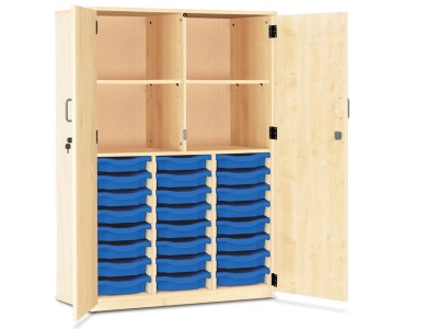 Monarch MEQ24C 24 Tray Single Tray Storage Cupboard with Lockable Full Doors